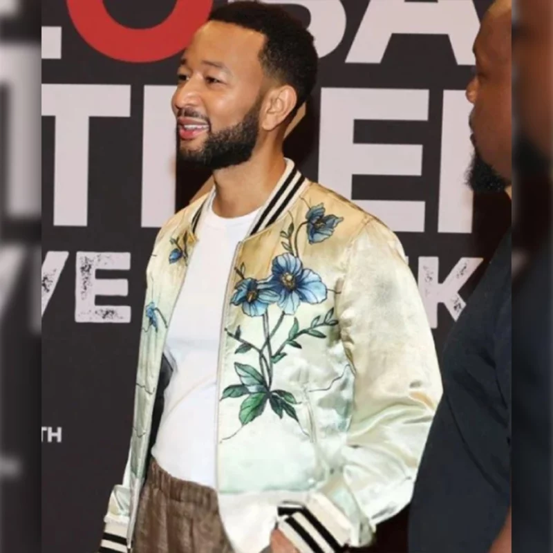 John Legend Global Citizen Move Afrika Floral Satin Jacket