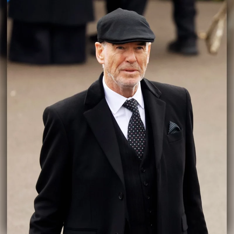 MobLand 2025 Conrad Harrigan Pierce Brosnan Coat