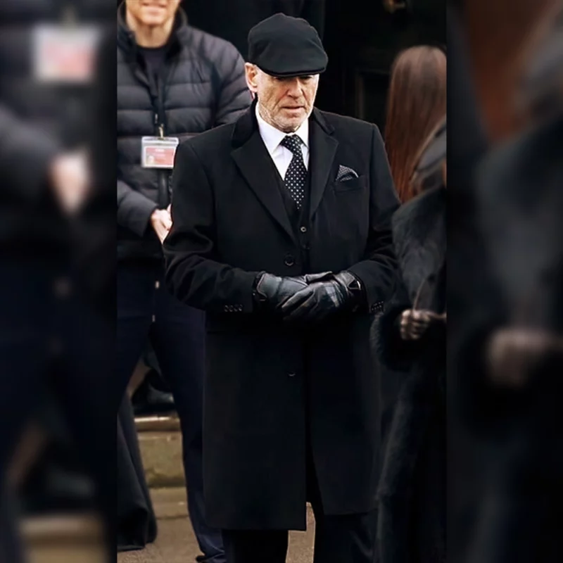 MobLand Conrad Harrigan Pierce Brosnan Black Coat
