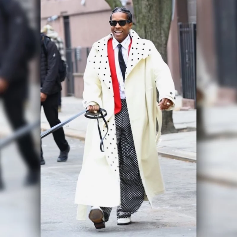 NYC A$AP Rocky White Trench Coat