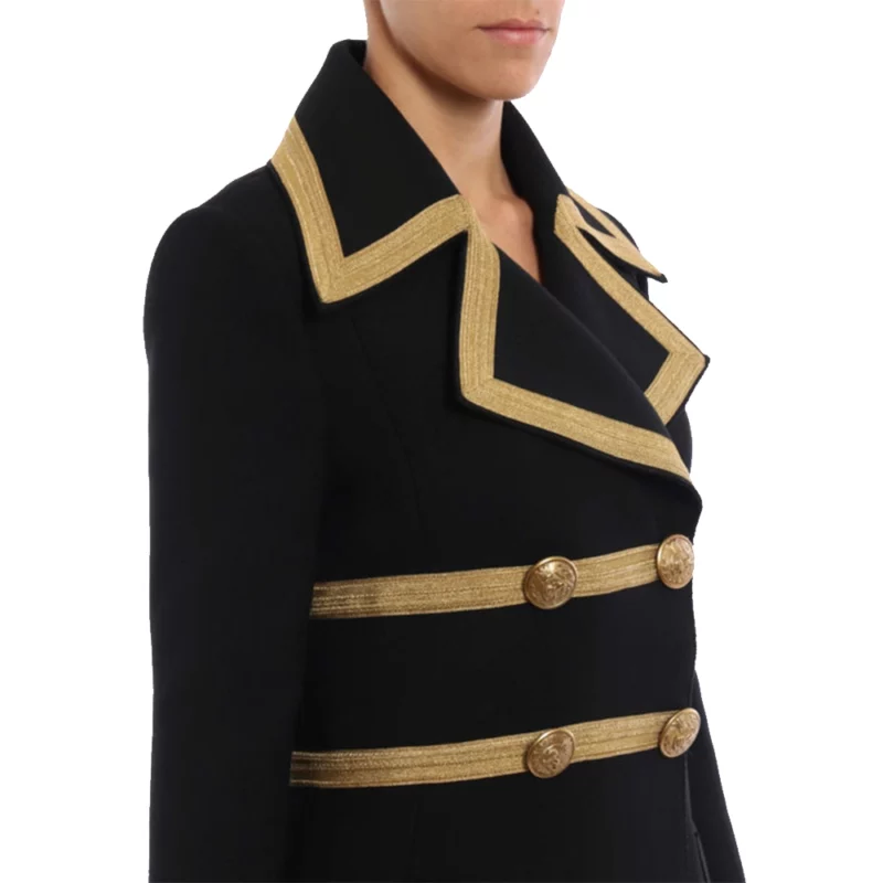 The Today Show 2025 Savannah Guthrie Gold Trim Black Coat