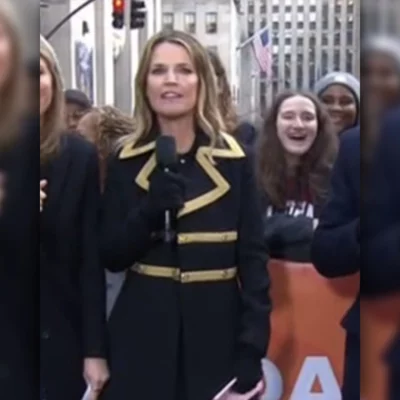 The Today Show Savannah Guthrie Gold Trim Coat