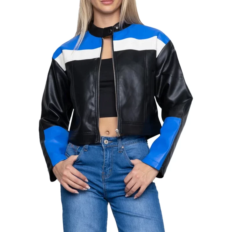 The Voice S27 Alanna Lynise Stripe Leather Jacket
