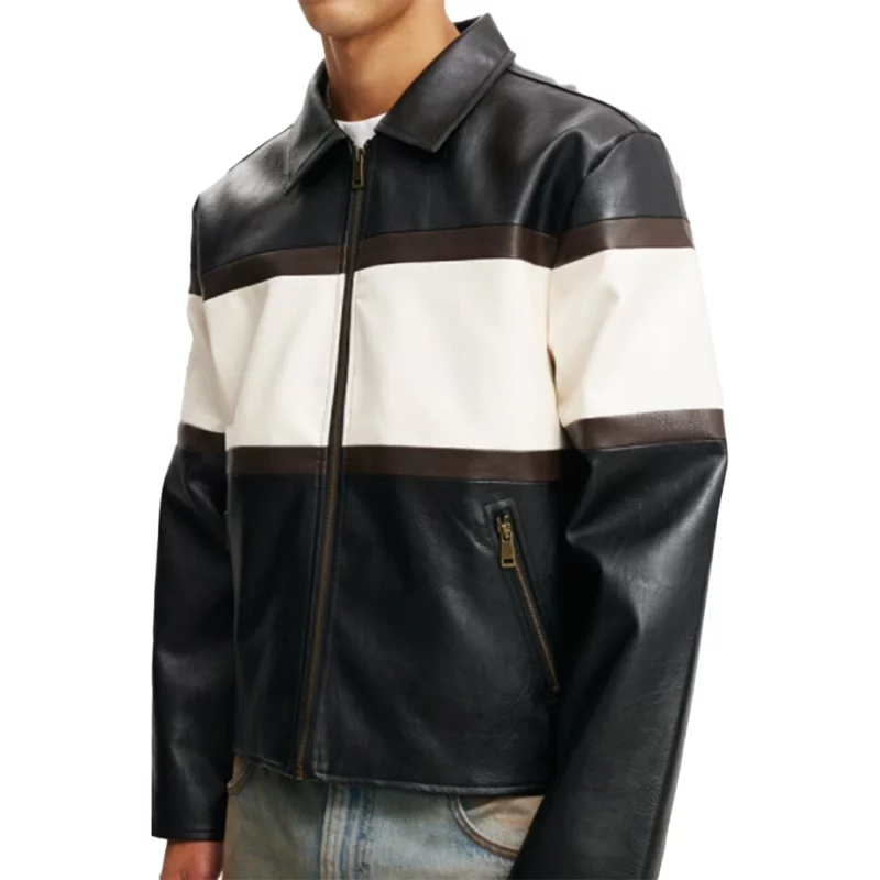 American Idol S23 Slater Nalley Black & White Leather Jacket