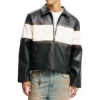American Idol S23 Slater Nalley Black & White Stripe Leather Jacket