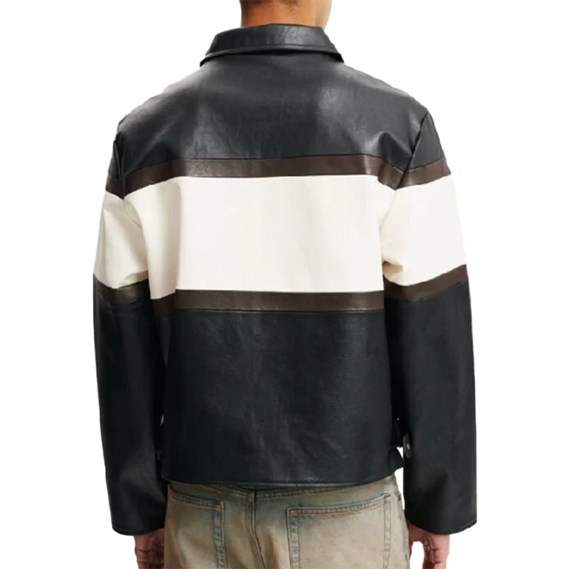 American Idol S23 SlaterNalley Black & White Stripe Leather Jacket