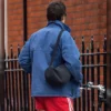 HarryStyles Out in London Blue Jacket