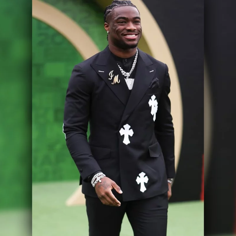 Jalen Milroe 2025 Draft Red Carpet Black Blazer