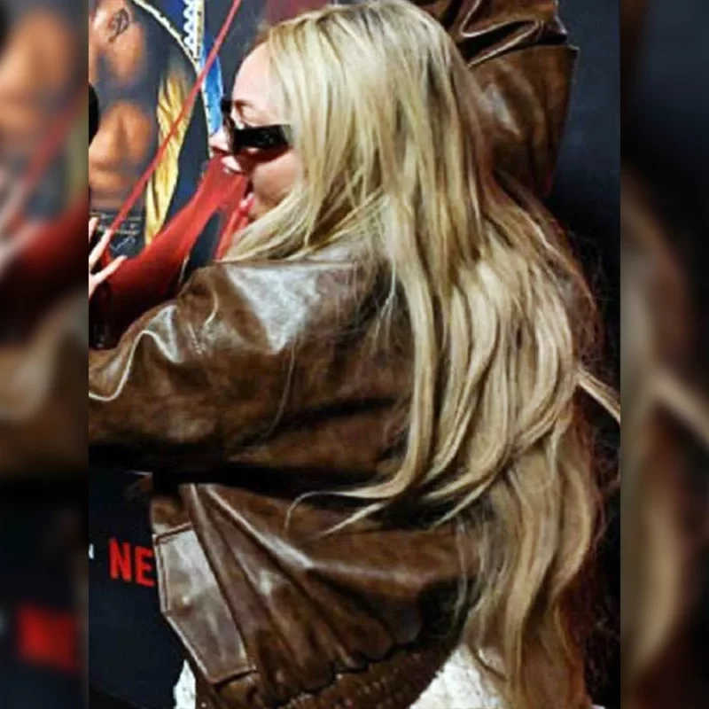 Liv Morgan WWE Monday Night Raw 2025 Brown Leather Jacket