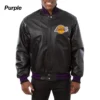 Los Angeles Lakers Black Leather Jacket