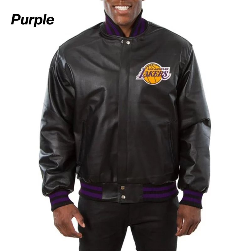 Los Angeles Lakers Black Leather Jacket