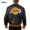 Los Angeles Lakers Black Varsity Leather Jacket