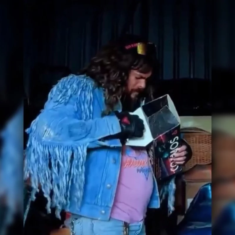 Minecraft 2025 Jason Momoa Garett Garrison Blue Jacket