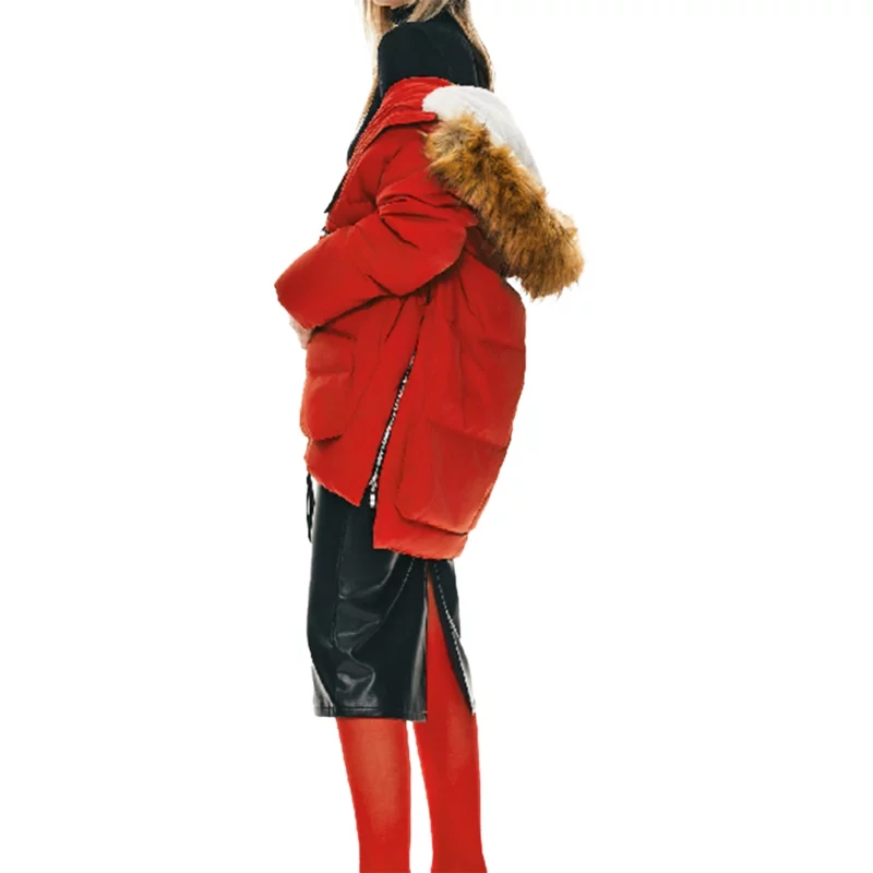 North of North Red Hood Puffer Coat