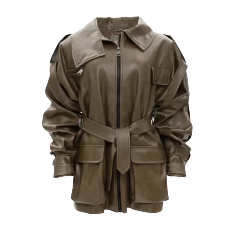 Pop The Balloon Live 2025 Yvonne Orji Brown Biker Leather Jacket