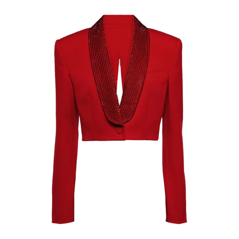 Ransom Canyon Meta Golding Paula Jo Red Cropped Blazer