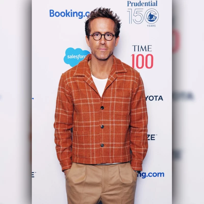 Ryan Reynolds 2025 TIME100 Summit Brown Plaid Jacket