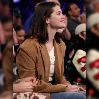 SelenaGomez New York knicks Coat