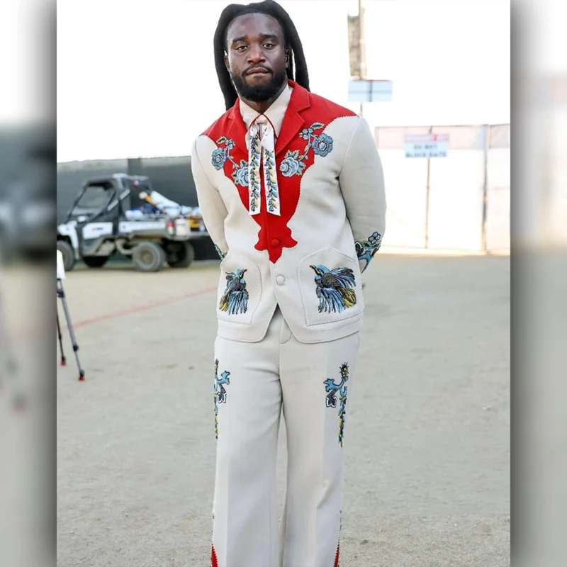Shaboozey Coachella Floral Suit