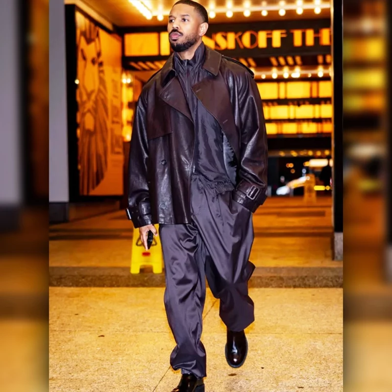 Sinners 2025 Michael B. Jordan Premiere Black Leather Jacket