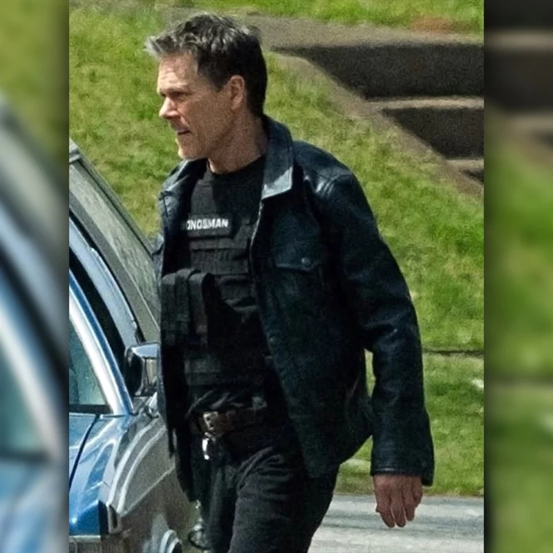 The Bondsman Kevin Bacon Hub Halloran Black Leather Jacket