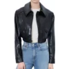 The Equalizer Season 05 Mel Cropped Black Leather Jacket
