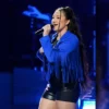 The Voice Hailey Wright Blue Fringed Jacket