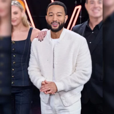 The Voice S27 John Legend White Bomber Jacket