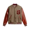 The Voice S27 Michael Buble Gray Burgundy Varsity jacket