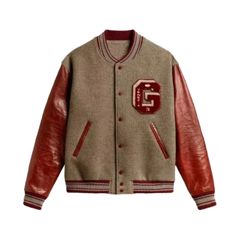 The Voice S27 Michael Buble Gray Burgundy Varsity jacket