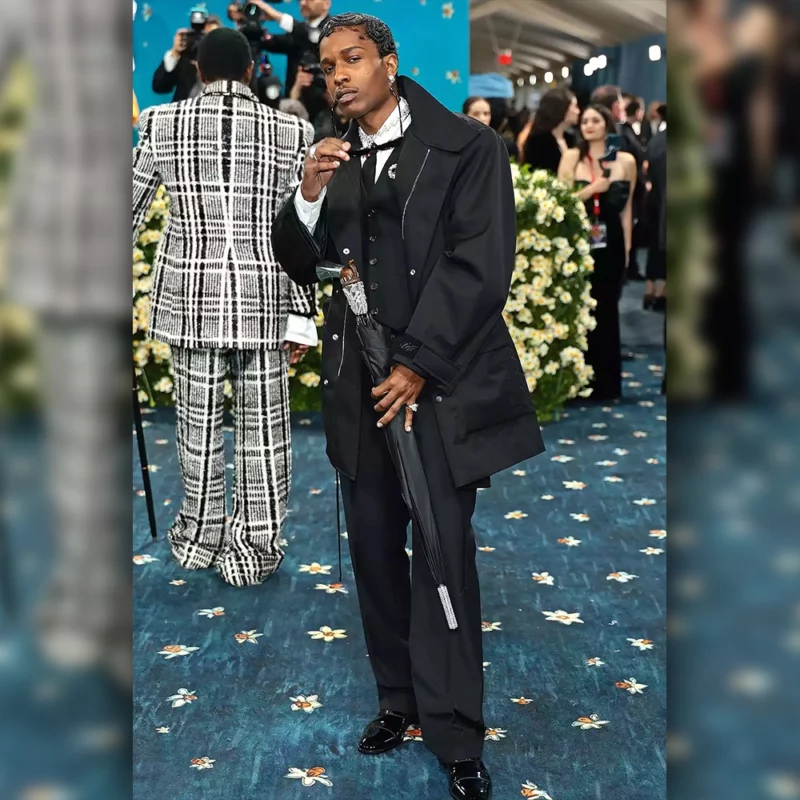 A$AP Rocky Met Gala 2025 Black Coat