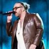 Adam David The Voice Brown Leather Blazer