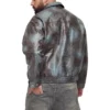 American Idol S23 Che Tie Dye Leather Bomber Jacket