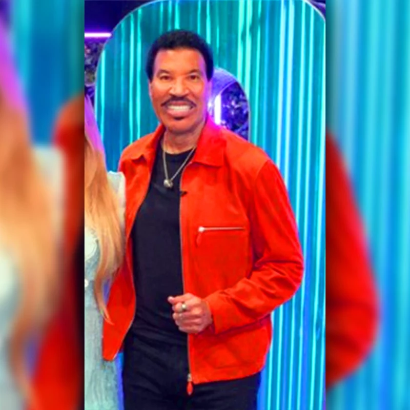 American Idol S23 Lionel Richie Orange Leather Jacket