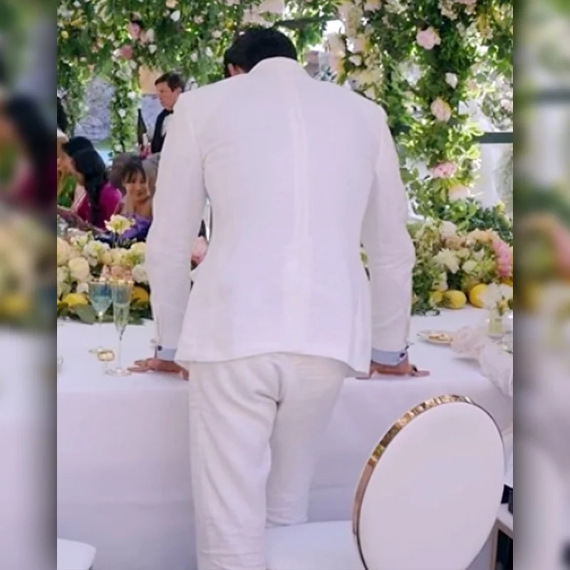 Another Simple Favor Michele Morrone Dante Versano White Blazer