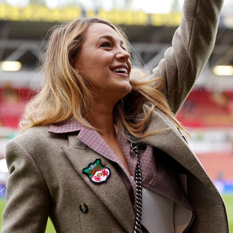 Blake Lively Wrexham Soccer Game Coat