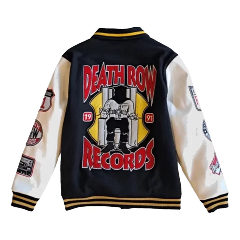 Death Row Records Black & White Varsity Jacket