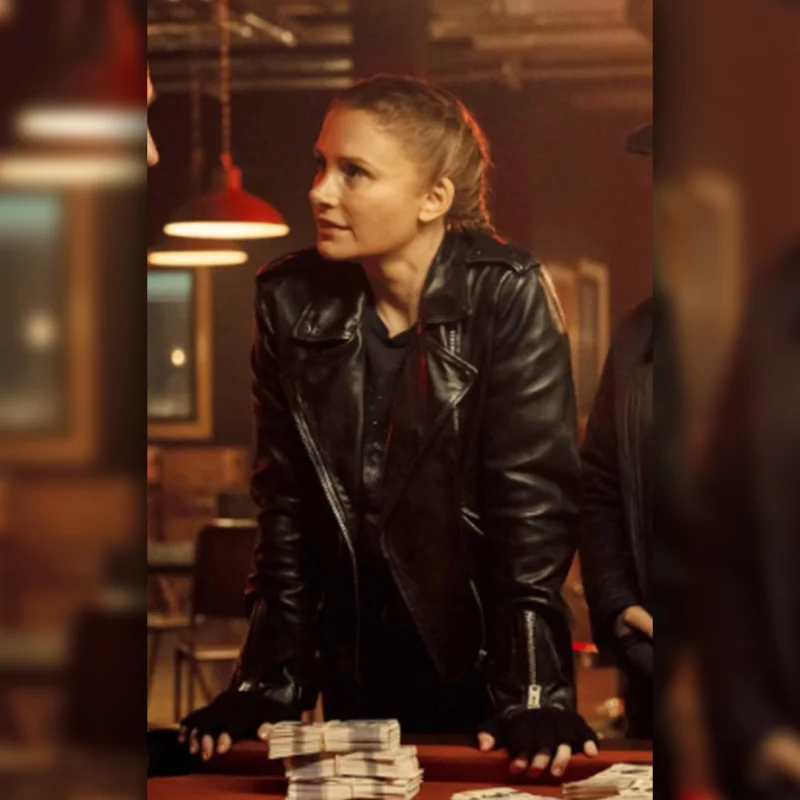 Deep Cover 2025 Bryce Dallas Howard Kat Leather Jacket