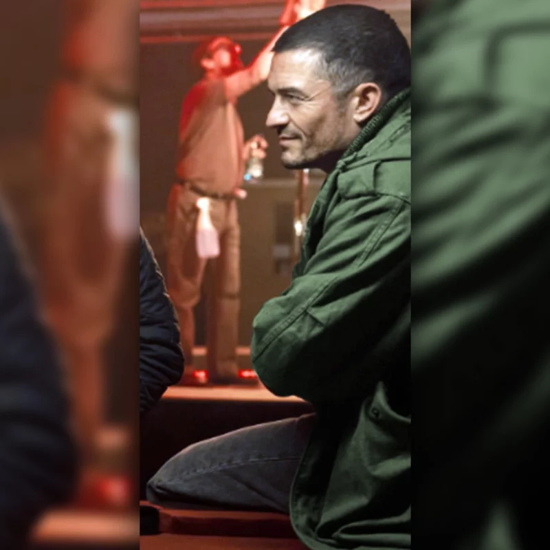 Deep Cover 2025 Orlando Bloom Green Coat