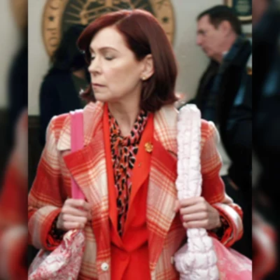Elsbeth S02 Carrie Preston Red Plaid Coat