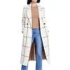 Found S02 White Windowpane Long Coat