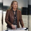 Good American Family Ellen Pompeo Brown Leather Blazer