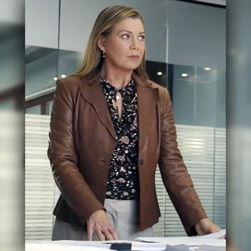 Good American Family Ellen Pompeo Leather Blazer