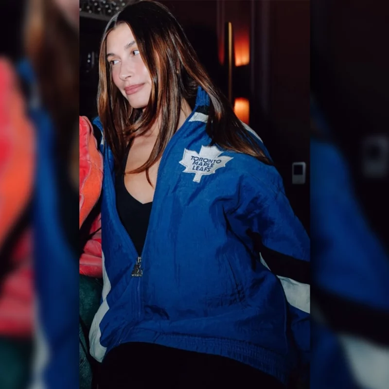 Hailey Bieber Maple Leafs Jacket