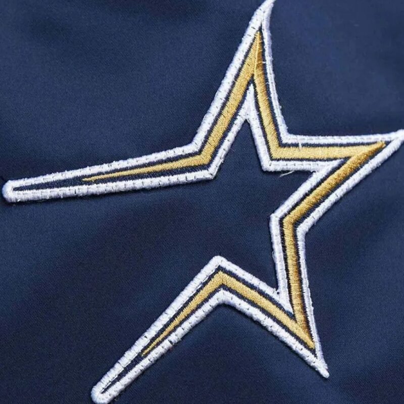 HoustonAstros Vintage Bomber Blue Satin Jacket