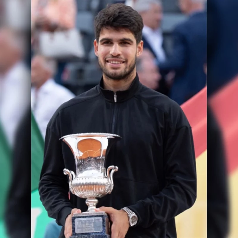 Italian Open 2025 Carlos Alcaraz Black Jacket