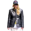 Jennifer Lawrence Black Leather Blazer