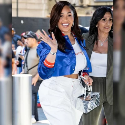 Jordyn Woods New York Knicks Cropped Jacket