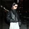 Kendall Jenner NYC 2025 Black Leather Jacket
