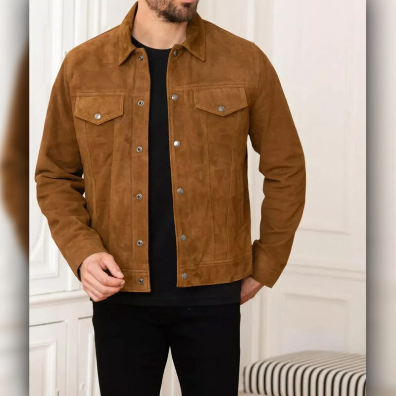 Matt Warren Farmer Wants a WifeBrown Suede Leather Jacket
